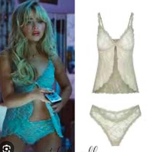 NWT SKIMS Stretch lace babydoll top talc lingerie intimates - Picture 2 of 7